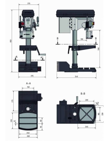 Taladro de columna OPTIMUM DH 18V