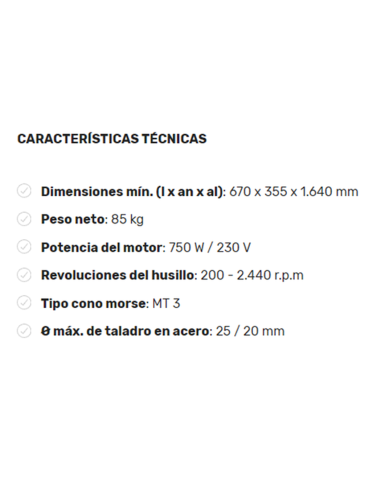 Taladro de Columna OPTIMUM D 26 PRO...