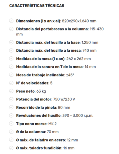 Taladro radial de Columna OPTIMUM RB...