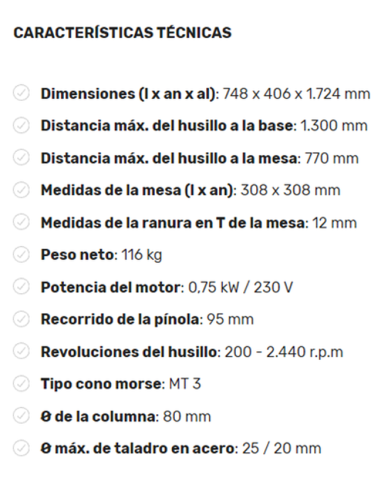 Taladre de columna  OPTIMUM DP 26-F...