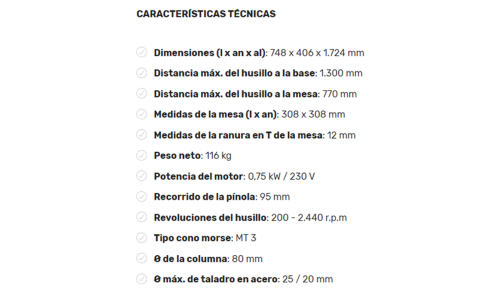 Taladro de Columna OPTIMUM DP 26-F (230V)