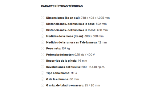 Taladro de Columna OPTIMUM DP 26-T (400V)