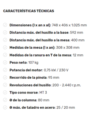 Taladre de columna  OPTIMUM DP 26-T...