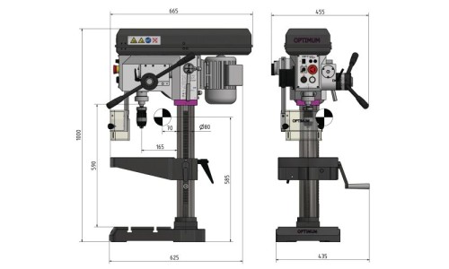 Taladre amb avançament automàtic DH 28FT - 400V - OPTIMUM
