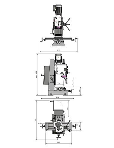 Fresadora OPTIMUM MB 4V 230V