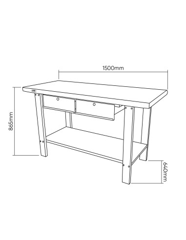 Mesa de trabajo acero JBM 2 cajones...