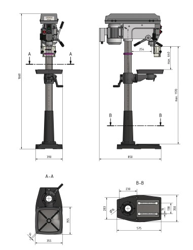 Taladro de columna OPTIMUM DQ 32 230V