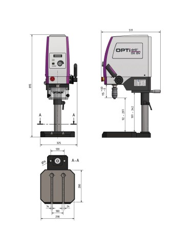 Taladro de Sobremesa OPTIMUM DX13V