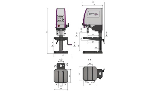 Taladro de Sobremesa OPTIMUM DX17E con variador